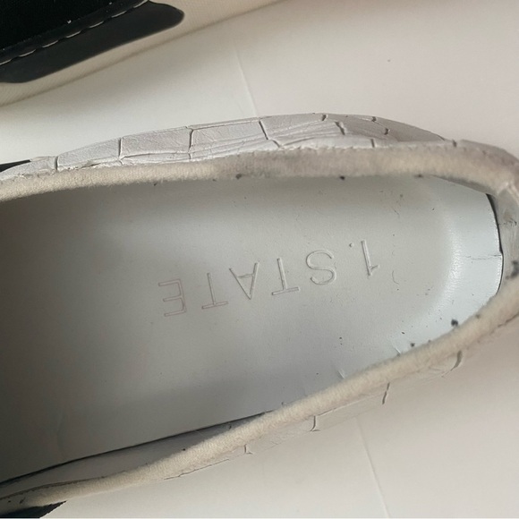 1.State Waylan White Croc Leather Slip On Platform Sneaker Shoes 8.5 - Picture 7 of 11